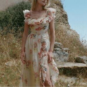 NWT Doen Silk Ernestine Dress in Sweet Gardenia Floral, size XL